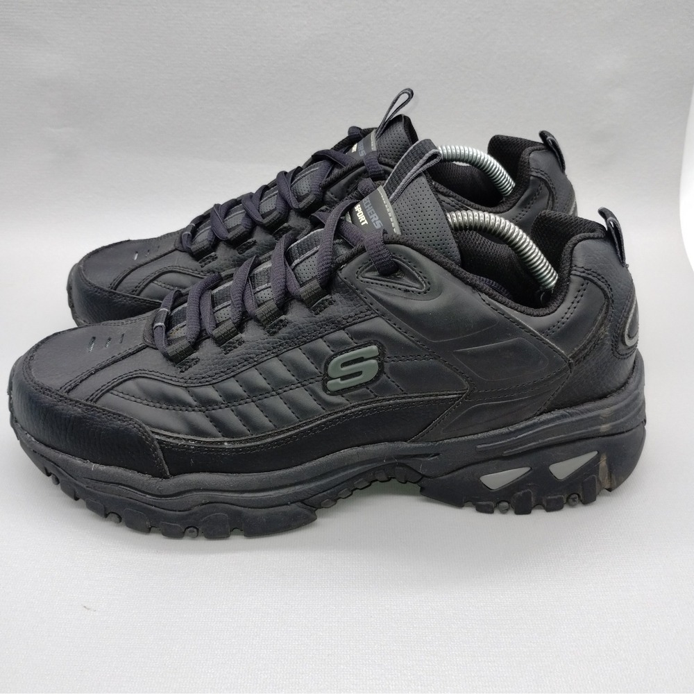Skechers Mens Energy After Burn Athletic Sneakers Mens Size 11 Black Gray Shoes
